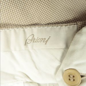 Brioni Tigullio Puppytooth Brown Pants Size 38x30
